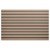 黒、ダークサーモン、緑とベージュの裏地パターン ファブリック (ファットクウォーター)