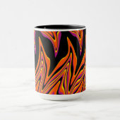 黒、ピンク、オレンジ、黄色で歪み マグカップ (中央)