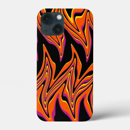 黒、ピンク、オレンジ、黄色で歪み Case-Mate iPhoneケース (裏面)
