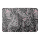 黒、ピンク、グレーの大理石抽象芸術 バスマット (正面)