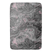 黒、ピンク、グレーの大理石抽象芸術 バスマット (正面縦)