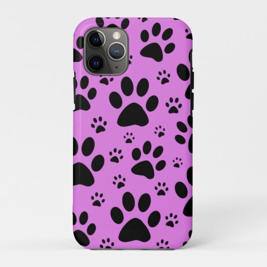 黒、ピンク、紫の動物の手の跡は丈夫 Case-Mate iPhoneケース (裏面)