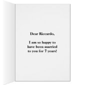 黒、フェイクな金ゴールドの第7結婚記念日 + 名前 (内側 (右))