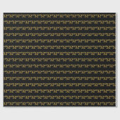 黒、フェイク金ゴールド32番目(32番目)のイベント ラッピングペーパー (フラット)