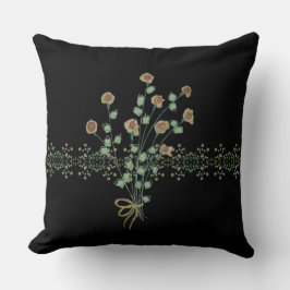 黒(フローラアクセント) クッション