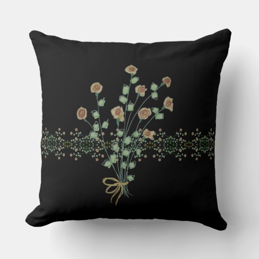 黒(フローラアクセント) クッション (正面)