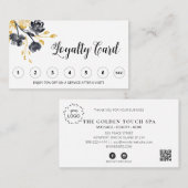 *~*黒。フローラ金ゴールドQRロゴ特典ありがとうございます ロイヤリティカード (正面/裏面)