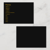 黒-プレーン-プロファイルカード 名刺 (正面/裏面)