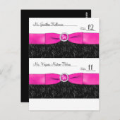 黒、ホットピンク、白のカスタマイズ可能なプレイスカード ポストカード (正面/裏面)