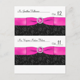 黒、ホットピンク、白のカスタマイズ可能なプレイスカード ポストカード