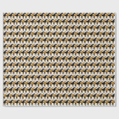 黒、マット金ゴールド、白馬 ラッピングペーパー (フラット)