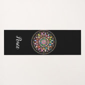 黒、マンダラの背景 ヨガマット (裏面(横))