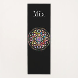 黒、マンダラの背景 ヨガマット