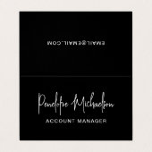 黒(ミニマルレタリングとモダンQRコード) 名刺 (外部フラット)