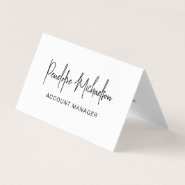 黒(ミニマルレタリングとモダンQRコード) 名刺