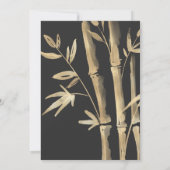 黒 ミニマル 竹 日本 アジア ウェディング 招待状 (裏面)