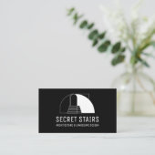 黒 モダン ミニマリスト アーキテクチャ 階段 名刺 (スタンド正面)