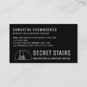 黒 モダン ミニマリスト アーキテクチャ 階段 名刺 (裏面)