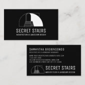 黒 モダン ミニマリスト アーキテクチャ 階段 名刺 (正面/裏面)