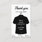 黒 ロング ネック シャツ 洗濯 ケア 説明 名刺 (裏面)