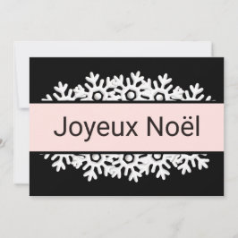 黒、ローズクォーツ、 白い雪の結晶 シーズンカード