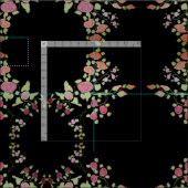 黒(ヴィンテージフローラ) ファブリック (タイル)