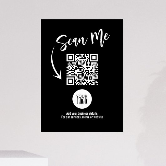 黒 企業 スキャン ミー QR コード カスタム ウィンドウサイン