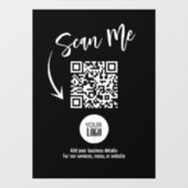 黒 企業 スキャン ミー QR コード カスタム ウィンドウサイン (シート)