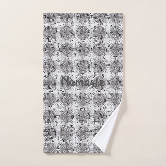 黒、動揺して白、グレーのレース ハンドタオル (ハンドタオル)