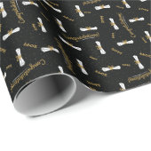 黒 卒業おめでとう ディプロマ クラス 年度 卒業 ラッピングペーパー (ロールコーナー)