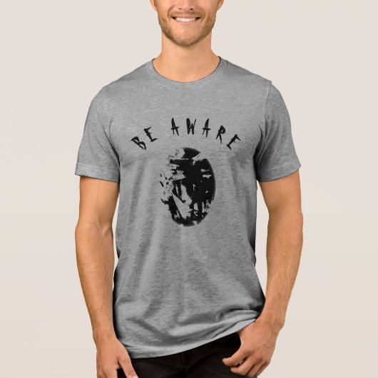 黒/小さユーモアのあるい「気感動的付け」 トライブレンドＴシャツ (正面)