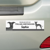 黒 – 旅行とイタリアンGreyhound Dog バンパーステッカー (車上)