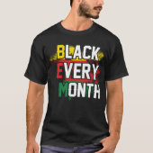 黒(毎月) Pan African Colorsハーフトーンドット Tシャツ (正面)