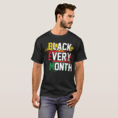 黒(毎月) Pan African Colorsハーフトーンドット Tシャツ (正面フル)