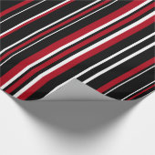 黒、濃い赤、白いのラッストライプピング紙 ラッピングペーパー (角)