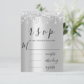 黒 灰色 グレー 銀色 滴 結婚式 返信 (スタンド正面)