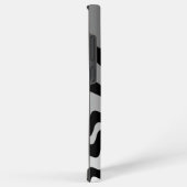 黒、灰色、白のジグザグ SAMSUNG GALAXYケース (右側面)