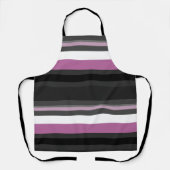 黒、灰色、白のストライプ エプロン (正面)