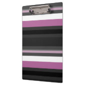 黒、灰色、白のストライプ クリップボード (左)