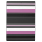 黒、灰色、白のストライプ クリップボード (裏面)