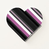 黒、灰色、白のストライプ ノートブック (裏面)