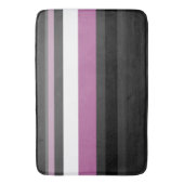 黒、灰色、白のストライプ バスマット (正面縦)