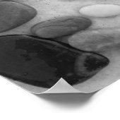 黒、灰色、白の円 ポスター (角)