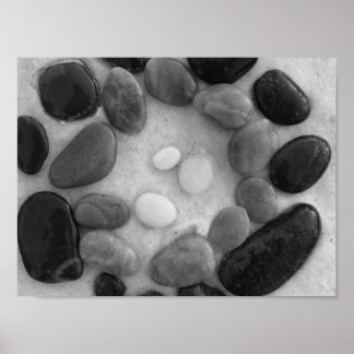 黒、灰色、白の円 ポスター