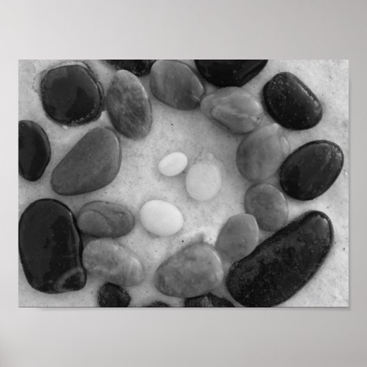 黒、灰色、白の円 ポスター (正面)