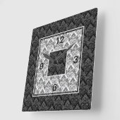 黒、灰色、白の壁時計 スクエア壁時計 (傾斜)