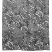 黒、灰色、白の大理石シャワーカーテン シャワーカーテン (正面)