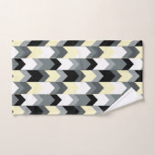 黒、灰色、黄色の山形のバスタオルセット バスタオルセット (ハンドタオル)