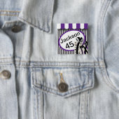 黒、白いおよび紫色のストライプ| DIYの文字 缶バッジ (インサイチュ)