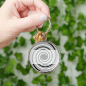 黒、白いそして灰色のねじれの設計 キーホルダー (手)